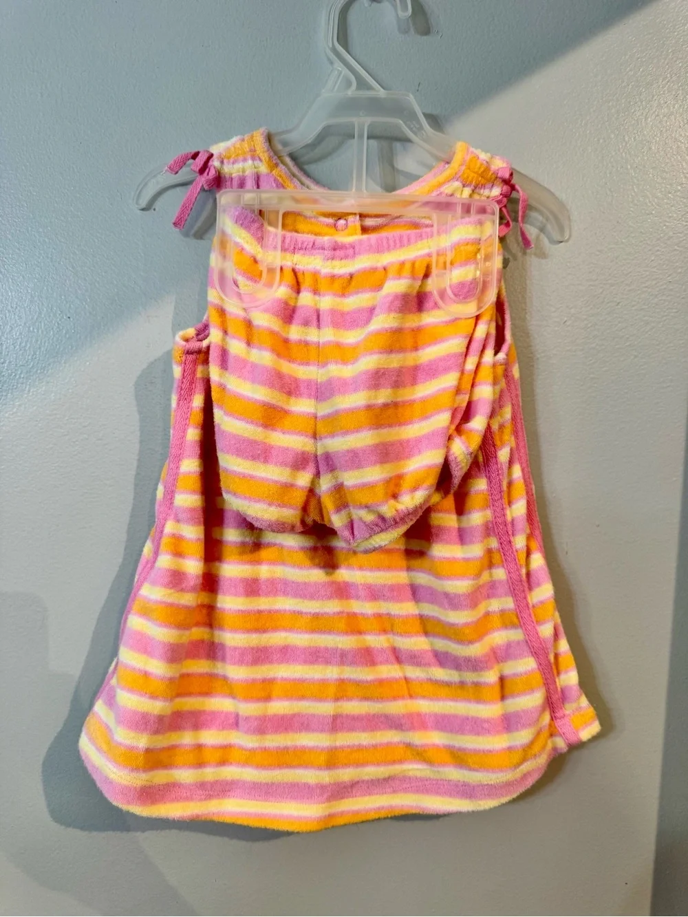 Vintage Carter's Pink & Yellow Striped Sleeveless Dress